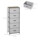 image 5 of HOMCOM Fabric Chest of Drawers, Industrial Bedroom Dresser with 5 Fabric Drawers, Steel Frame and Wooden Top for Nursery, Living Room, Hallway, Grey