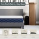 image 4 of Vida Designs Milan King Size Wooden Bed, High Foot, White & Pine & Gel Memory Foam Pocket Spring Mattress, King