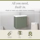 image 2 of Balterley Curve Modern Bathroom Wall Hung 2 Door Vanity Unit Basin | Green | Satin Green