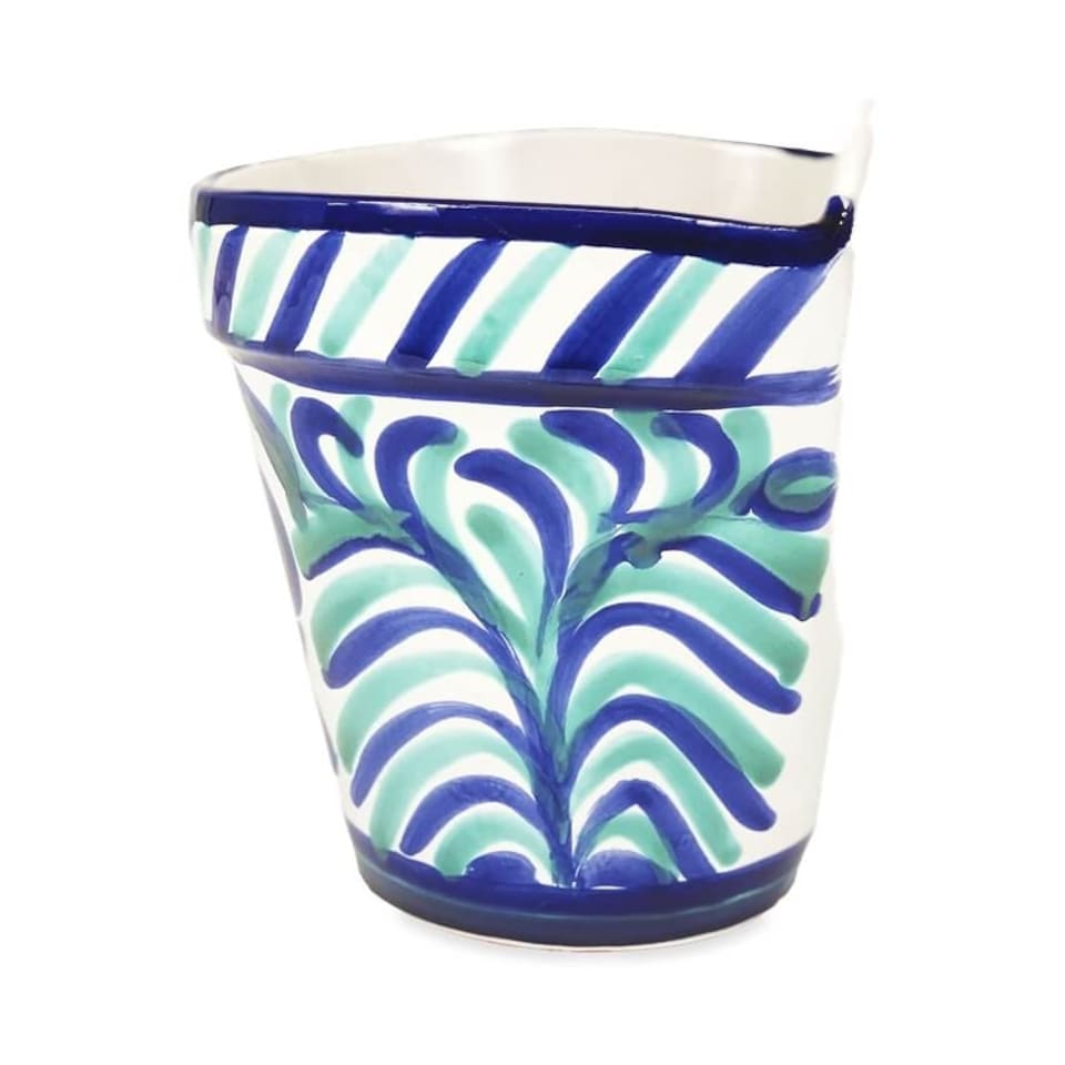 image 1 of Verano Spanish Ceramics Granada Set of 2 Hanging Plant Pots - 22cm White White