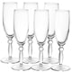 image 1 of Champagne Drinking Flutes Stemmed 6 Set Cocktail Glasses Dinner Party