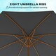 image 6 of Outsunny Wooden Garden Parasol with Rope Pulley Mechanism Grey | Dark Grey