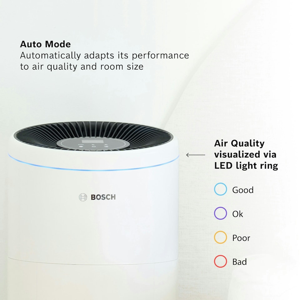 image 1 of Bosch Air 6000 Air Purifier for up to 125 m² - Removes efficiently Dirt with HEPA Filter, Smart Sensor, Quiet Mode - Suitable for Allergy Sufferers