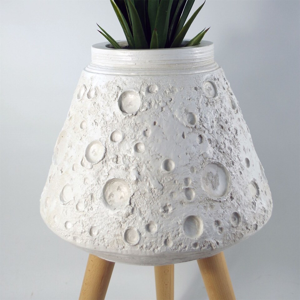 image 1 of 62cm x 40cm Large Lunar White Planter | White