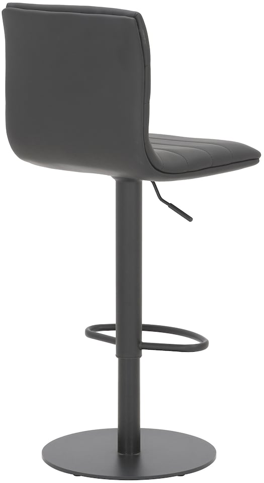 image 1 of Deluxe Aldo Black Bar Stool - Swivel Kitchen Stool with Gas Lift & Footrest