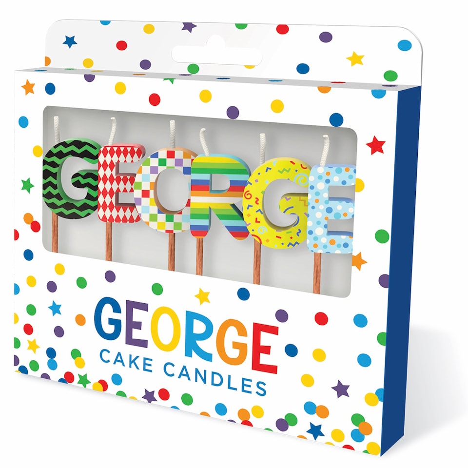image 1 of Name Birthday Cake Candle Set - George
