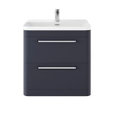 Balterley Floor Standing 2 Drawer Vanity Unit with Ceramic Basin | Blue | Indigo Blue | 862 x 607 x 460mm