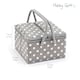 image 3 of Hobby Gift Large Twin Lid Sewing Storage Box, Grey Spot