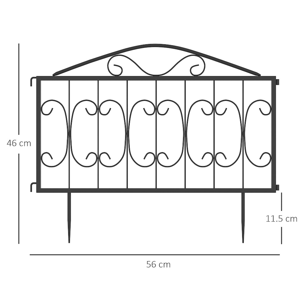 image 1 of Outsunny Decorative Garden Fencing 4PCs Metal Border Edging