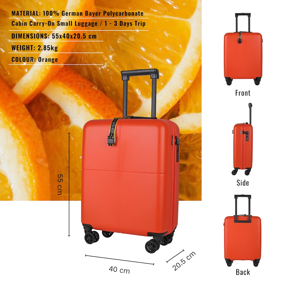 image 1 of Premium 100% Makrolon PC 2 PCS Suitcase Set | Vanity + Cabin Luggage