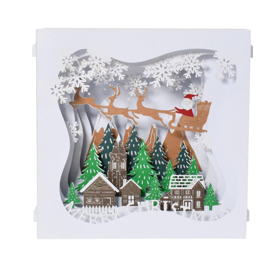 image 1 of Snowy Village Charm 3D Pop Up Christmas Card