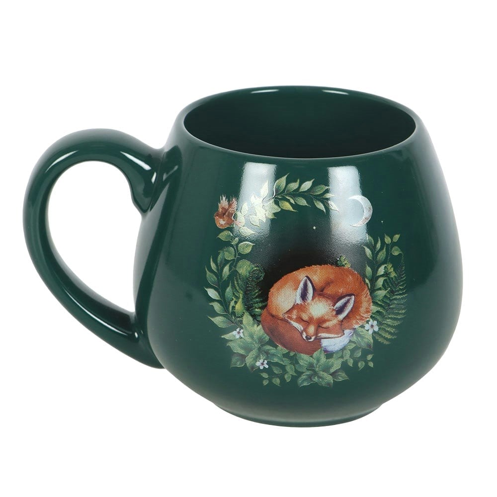 Something Different Sleeping Fox Rounded Mug - Green - One Size Green Green