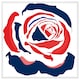 image 1 of Red & blue rose print (Picutre Frame) White | M