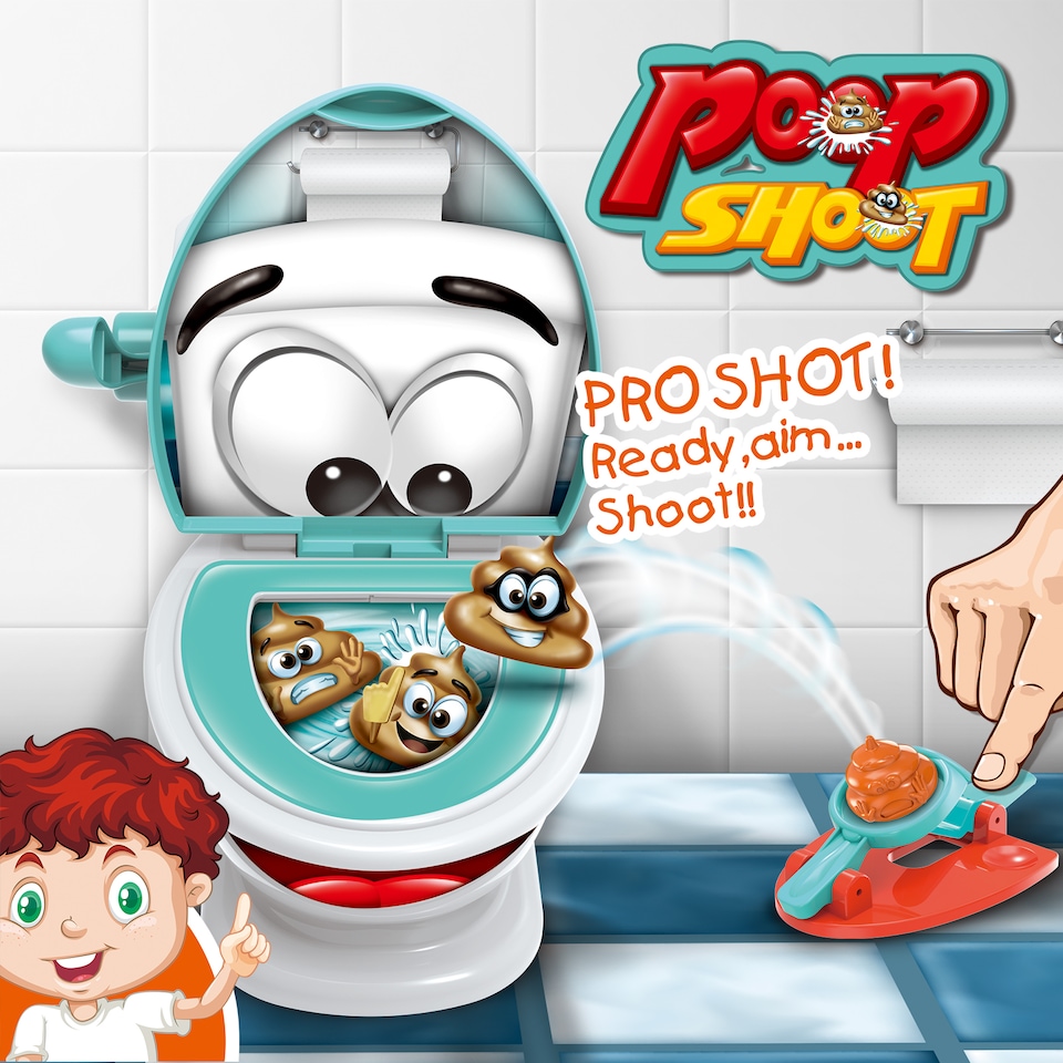 image 1 of Toilet Game with Launchers and Figures for Kids