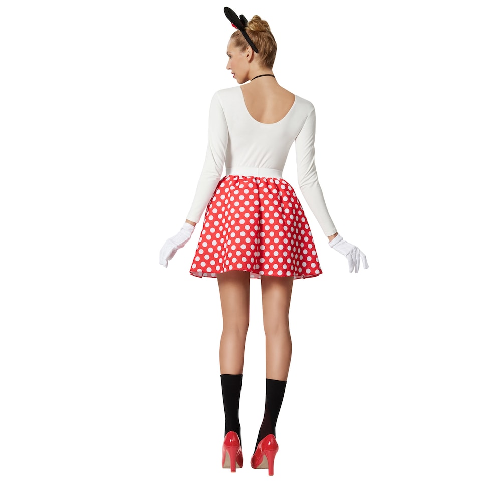image 1 of Womens Fancy Dress Costume - Lady Mouse | Red | black/red/white | S | 1