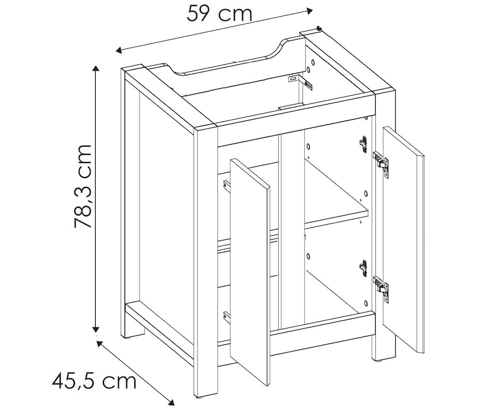 image 1 of Freestanding Bathroom Cabinets Furniture Set 600mm Vanity Unit with Basin Tall Shelf Storage Cabinet Oak Effect Classic