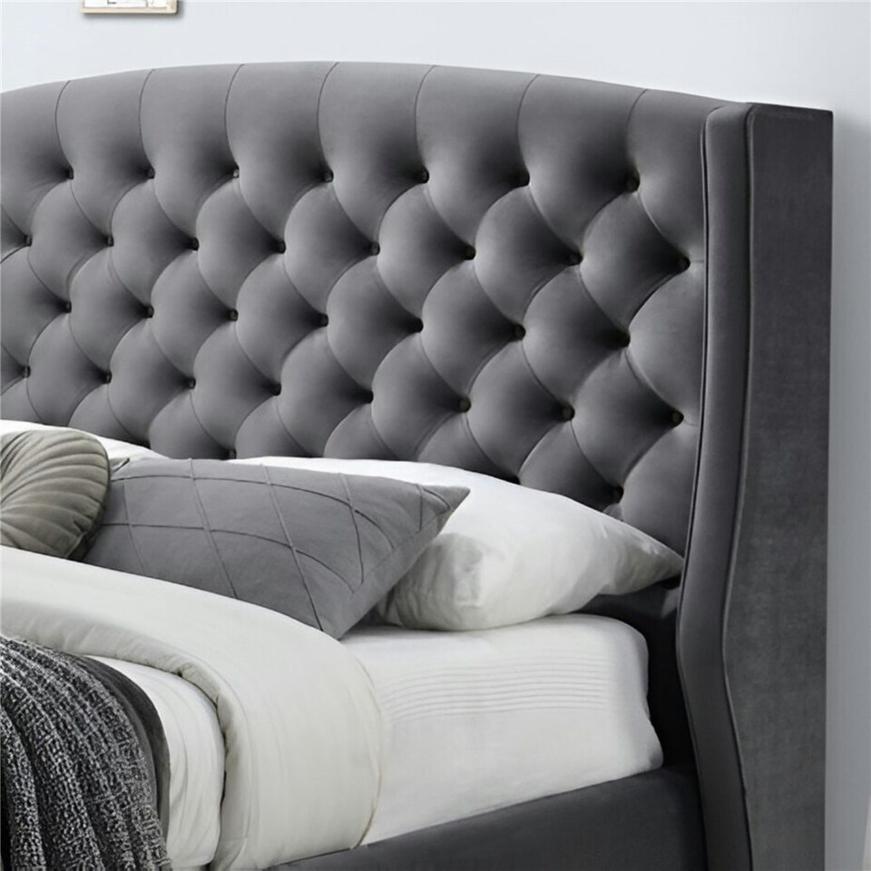 image 1 of Dark Grey Fabric Ottoman Bed Frame - King Size 5ft (182cm)