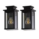 image 1 of Set of 2 Cotswold - Black Traditional Flush Outdoor Wall Lights