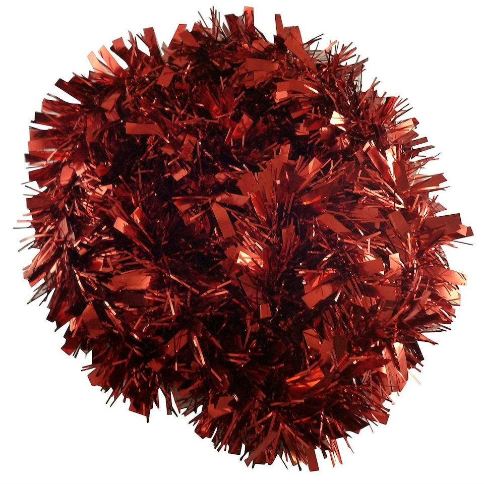 image 1 of 16Pcs Red Tinsel Tree Decorations 1.8m