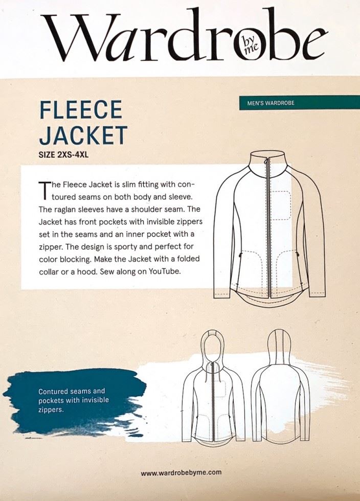 Wardrobe By Me Sewing Pattern Mens Fleece Jacket, Jackets and Hoodies for Men - 2XS - 4XL - Intermediate