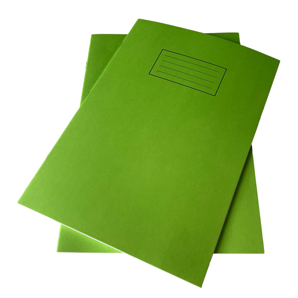 image 1 of Pack of 10 Janrax A4 Green 80 Pages Feint and Ruled Exercise Books