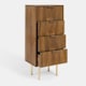 image 6 of OHS 4 Drawer Modern Ribbed Office Side Bedroom Nightstand Bedside Table