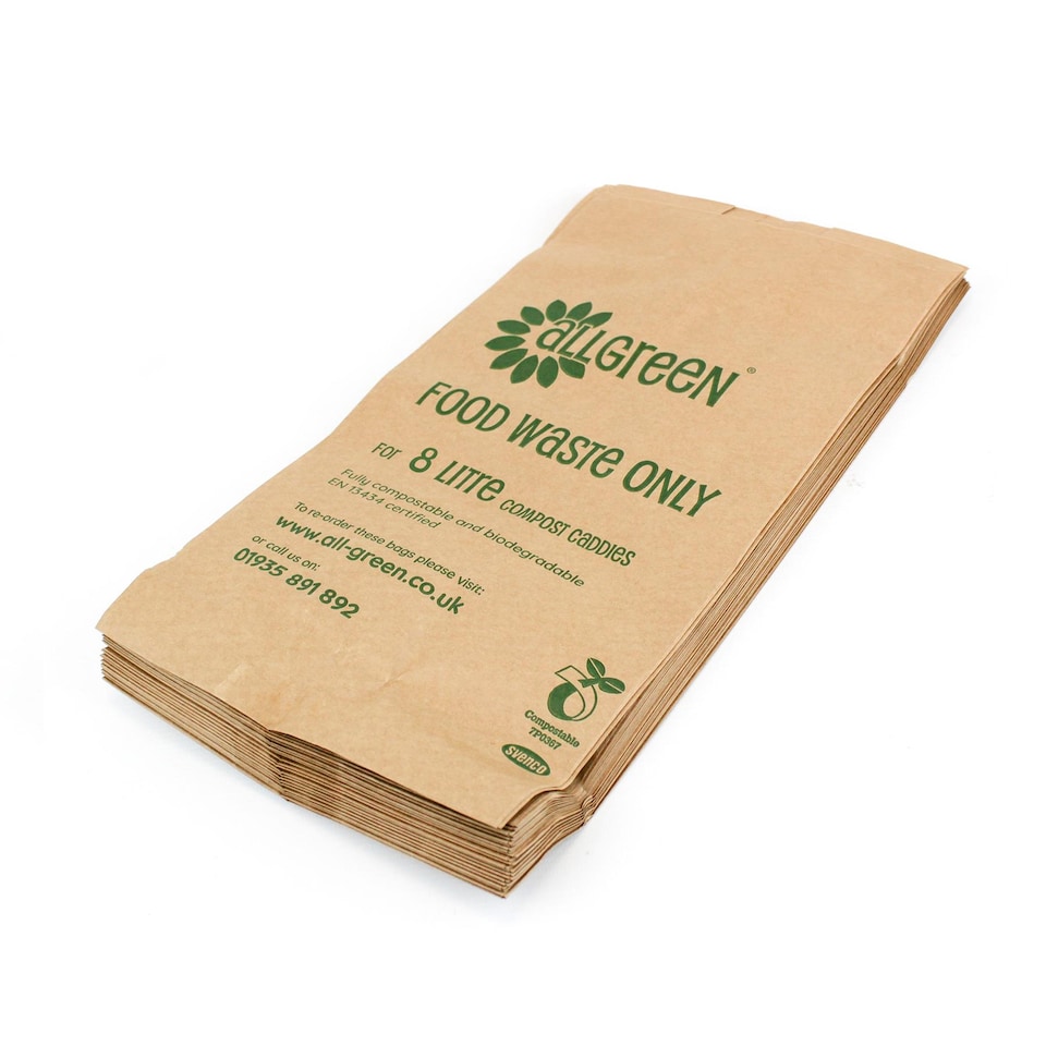 image 1 of 8L Paper Compostable Food Waste Caddy Liners (Small) - 150 Bags