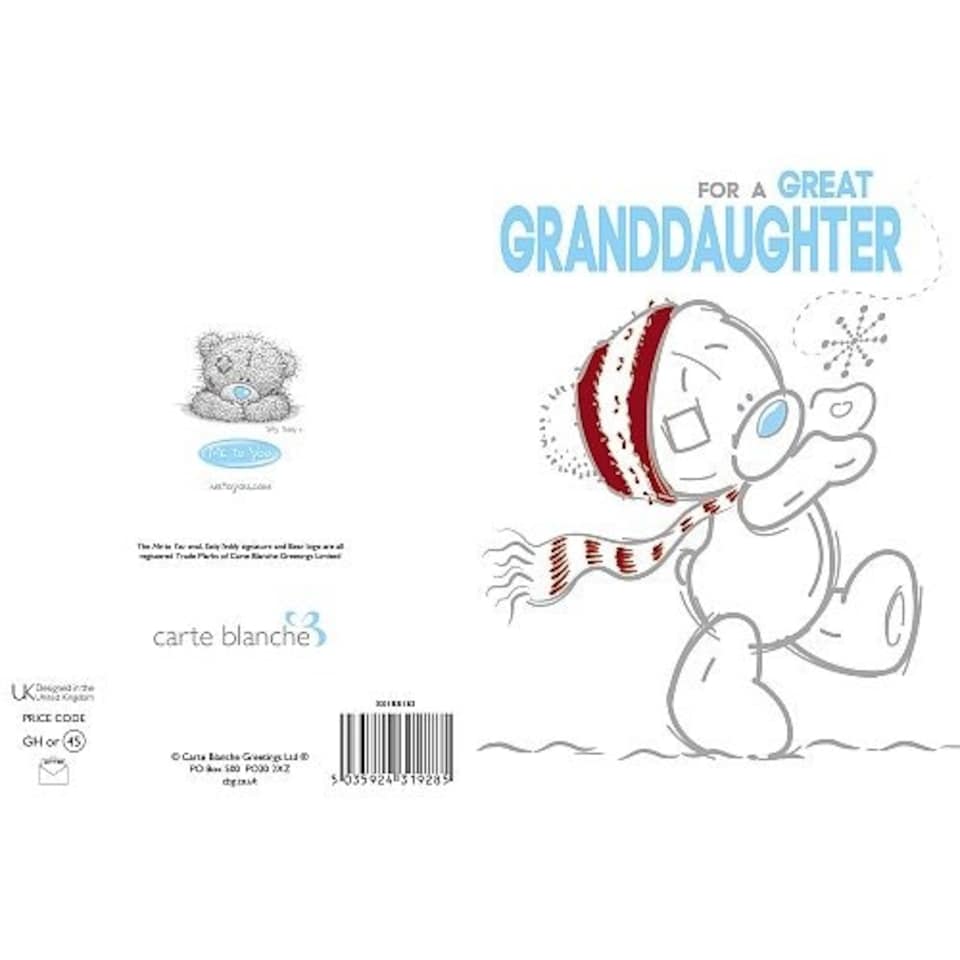 image 1 of Great Granddaughter Me to You Bear Christmas Card