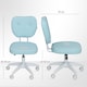 image 3 of Vinsetto Cute Armless Office Chair, Small PU Leather Computer Desk Chair with Adjustable Height, Swivel Wheels, Mid Back, Light Blue
