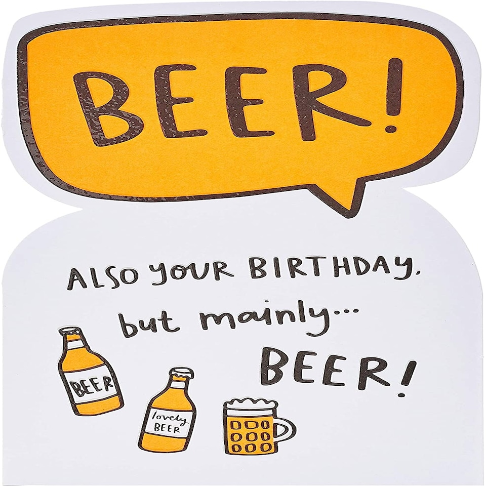 image 1 of Beer Celebrate Die Cut Design Funny Birthday Card