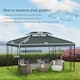 image 7 of Outsunny 3x4m Gazebo Replacement Roof Canopy 2 Tier Top UV Cover Patio Cream