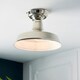 image 2 of Darton Semi Flush Ceiling Pendant Light Polished Nickel, Gloss White Inner Shade