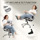 image 8 of HOMCOM Ergonomic Office Chair, High Back Mesh Desk Chair with Reclining Separated Backrest, Lumbar Support, 4D Flip-up Armrests, Adjustable Headrest, Tilt Function, Footrest for Home Office, Grey | Grey