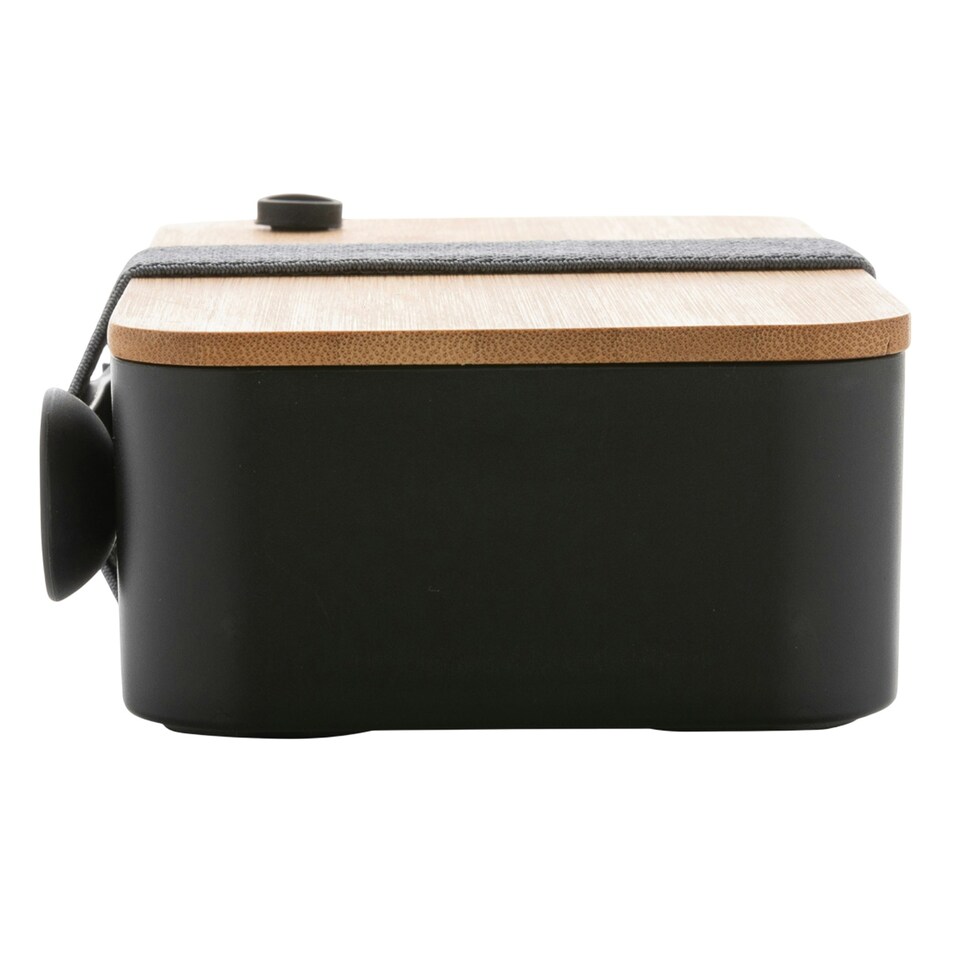 image 1 of XD Collection Bamboo Lunch Box - Black - 6cm x 19cm x 12cm
