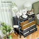 image 4 of HOMCOM Fluted Bedroom Chest of Drawers w/ 5 Drawers Gold Tone Handles Black
