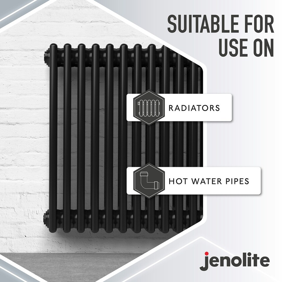 image 1 of Jenolite Directorust Radiator Enamel Paint - Black Gloss - 400ml Spray Can - 3-Pack