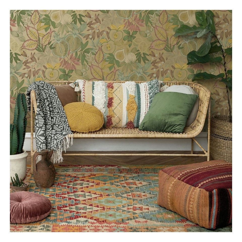 image 1 of Holden Décor Eastern Horizons Exotic Fruit Wallpaper - Multicoloured - 10.05m x 0.52m Multi