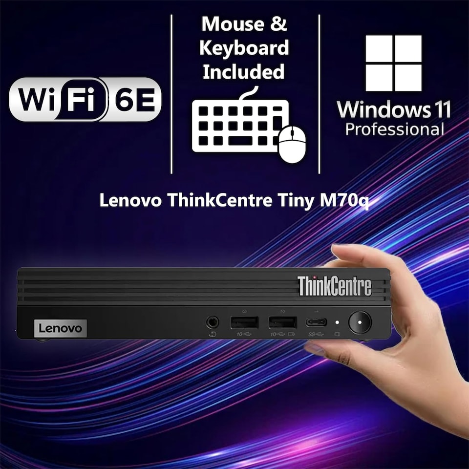 image 1 of Lenovo ThinkCentre M70q Gen 5 12TD0072UK Tiny Intel Core i5-14400T 16GB RAM 512G