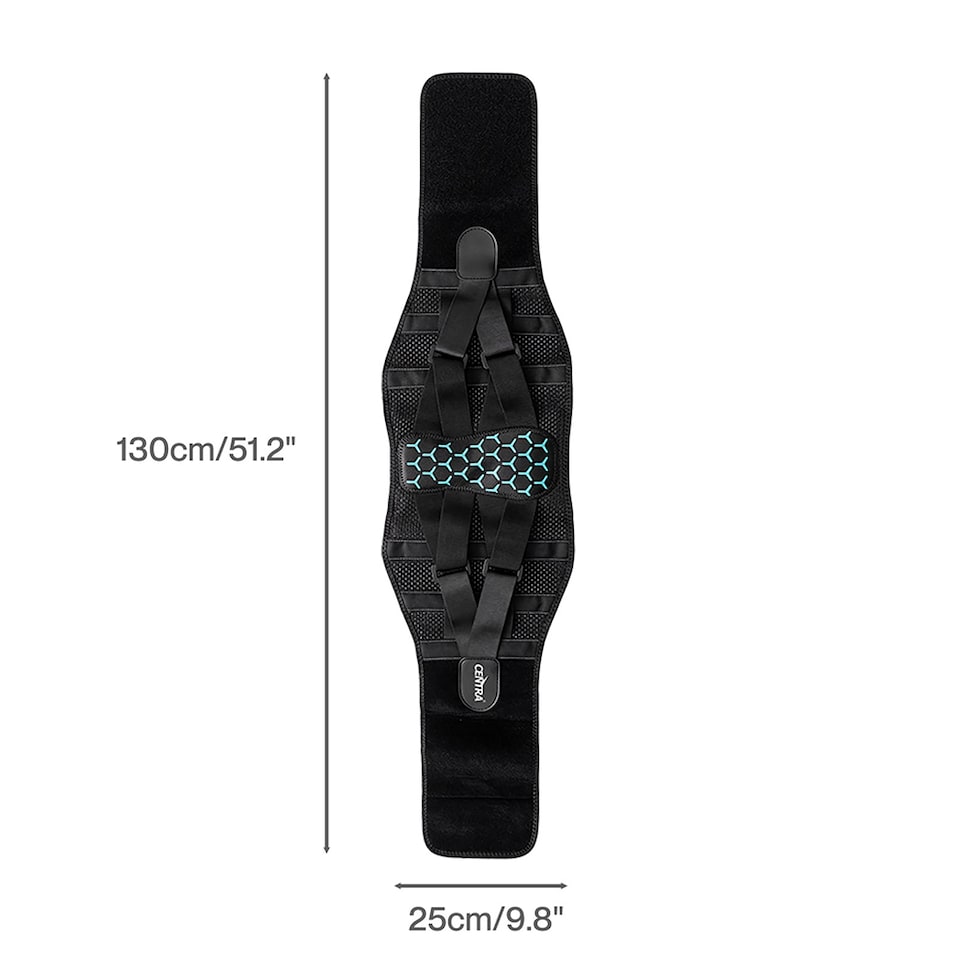 image 1 of Centra Back Support Belt Lower Back Pain Relief Breathable 3D Lumbar 7 Stays | Black | XL