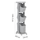 image 4 of Living and Home 4-Tier Storage Rack Laundry Basket with Wheels, Grey, 26cm W x 40cm D x 108.5cm H Grey