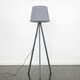 image 1 of ValueLights Modern Grey Wood Tripod Design Floor Lamp With Grey Shade