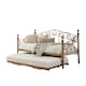 image 4 of Essendon Vintage Living Room Bedroom Brass Metal Day Bed w Trundle (Single)