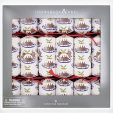 Thornback & Peel Set of 6 Christmas Pudding and Rabbit Crackers