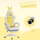 image 7 of Vinsetto Reclining Racing Gaming Chair with Headrest and Lumber Support, PU Leather Computer Chair with Removable Rabbit Ears, Footrest, Yellow