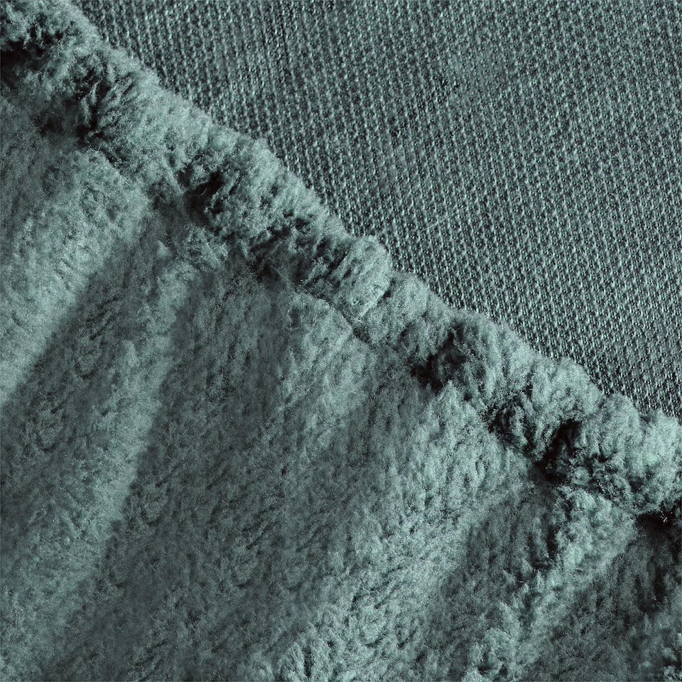 image 1 of OHS Reversible Teddy Duvet Cover with Pillowcase | Blue | Duck Egg | Double