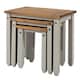 image 3 of Corona Set of 3 Solid Pine Nesting Tables - Sturdy Rustic Side Tables with Chunky Tops | Grey | Grey Wax | Small, Medium & Large | 3