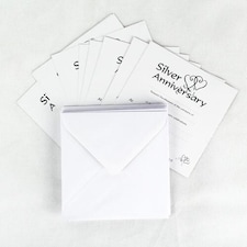 Silver Anniversary Invitations with Envelopes - Pack of 10