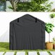 image 8 of Outsunny Garden Tool Storage Shed with Roll-up Zipper Door, Black 