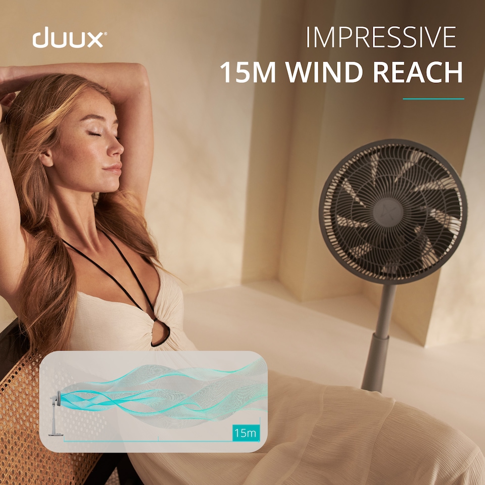 image 1 of Duux Whisper 3 Standing Fan with Remote Control | Grey | Grey