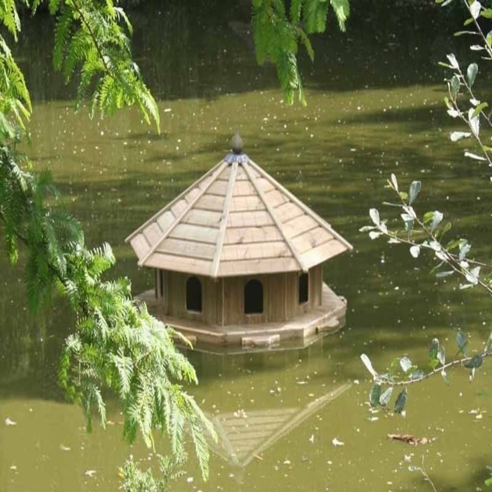 image 1 of Somerton Floating Duck Eight Nest - Pressure Treated Red Pine - L180 x W180 x H90 cm Brown | One Size